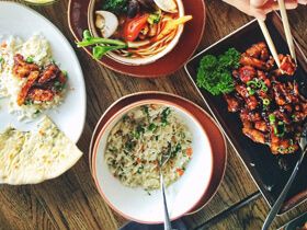 Chinese food on table